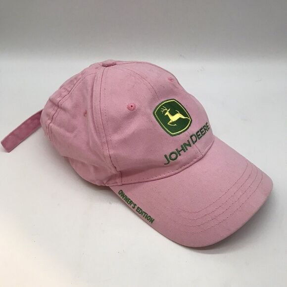 John Deere Women's Adjustable Hat Pink Embroidered Logo Owners Edition Ball Cap - Picture 2 of 10